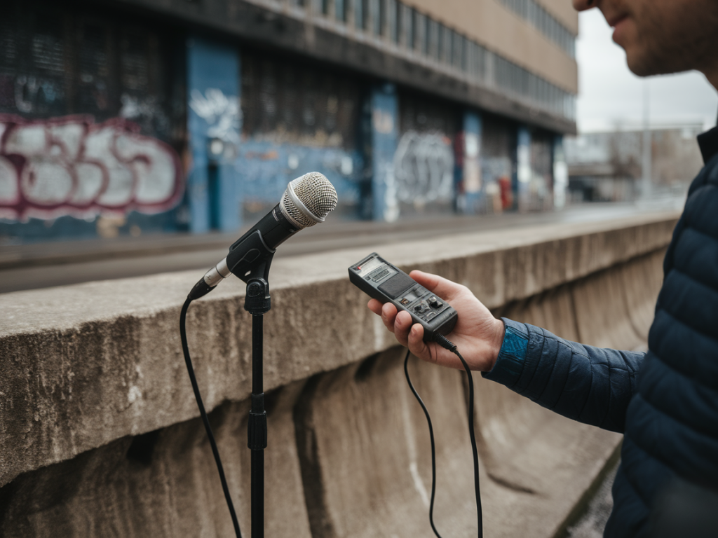Welche günstigen mikrofone und recorder eignen sich für straßenkonzerte an der ruhraue und wo teste ich sie?